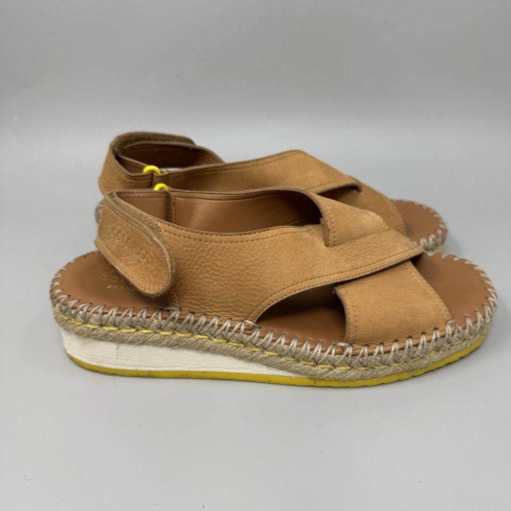 Cole Haan Cloudfeel Espadrille Sandals Brown Strap  Womens Size 6B